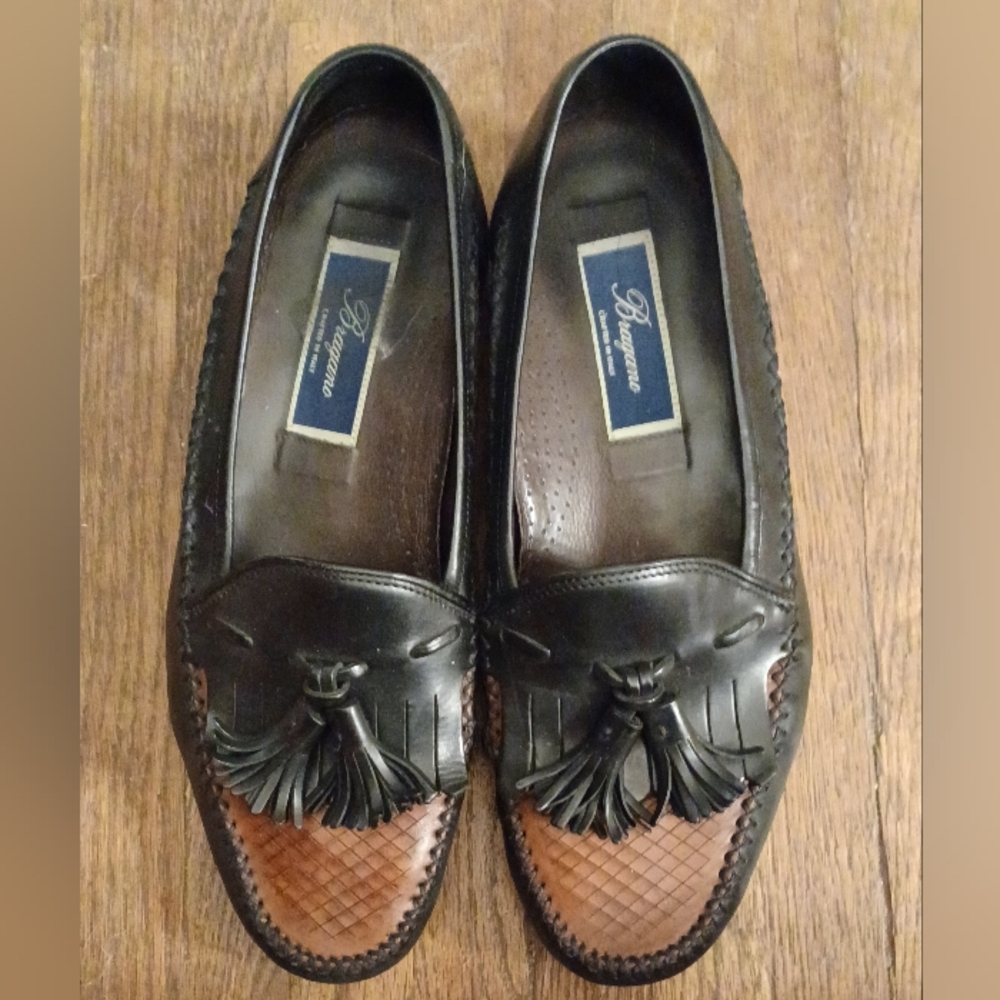 Bragano Tassled Black and Brown Loafers